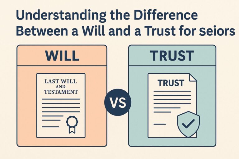 Learn the key difference between a will and a trust for seniors. Understand how each works to protect your assets, ensure your wishes,