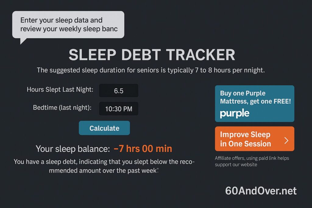 Sleep Debt Tracker Tool for Seniors – 60AndOver.net