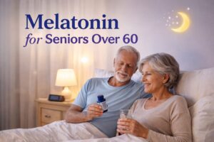 New Hampshire Senior Communities 7 Older couple relaxing in bed while reviewing melatonin as a sleep aid for seniors over 60