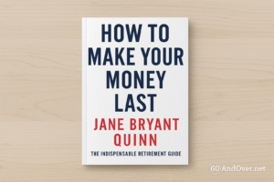 Illustration of the book cover How to Make Your Money Last by Jane Bryant Quinn with 60AndOver.net branding.