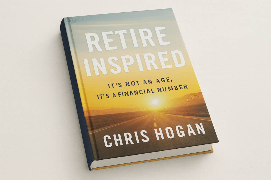 Book Review: Retire Inspired by Chris Hogan 2 Illustration of the book cover Retire Inspired by Chris Hogan with 60AndOver.net branding.