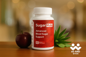 Essential Life Hacks for Seniors: Making Everyday Living Easier 12 SugarMute supplement bottle with 60AndOver.net logo – Advanced Blood Sugar Support