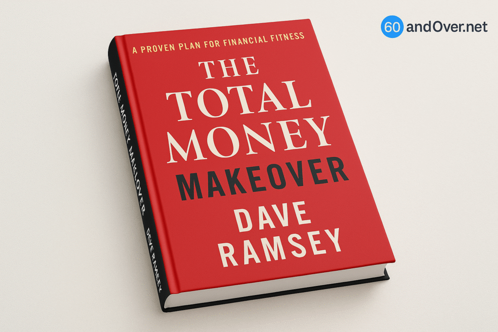 Book Review: The Total Money Makeover by Dave Ramsey 2 Illustration of the book cover The Total Money Makeover by Dave Ramsey with 60AndOver.net branding.