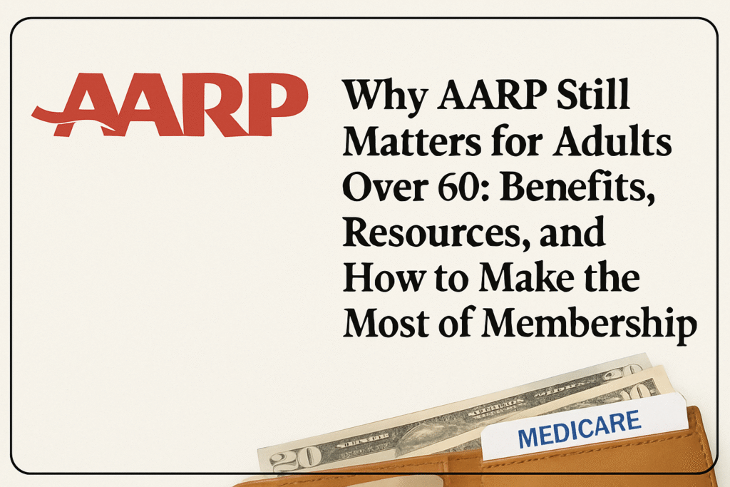 Older adults exploring AARP membership benefits online