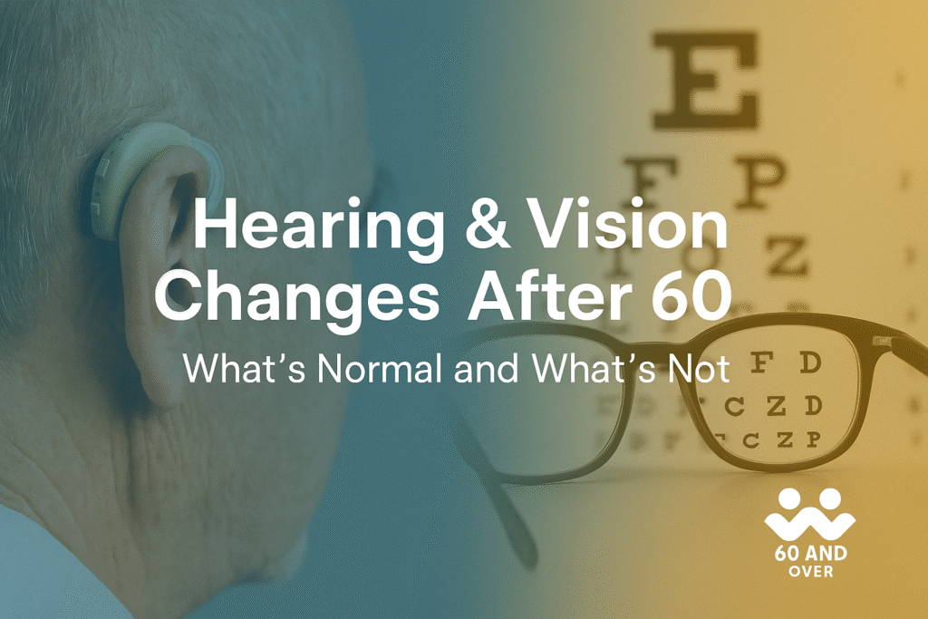 Hearing and Vision Changes After 60: What’s Normal and What’s Not 7 Hearing and vision changes after 60 with ear, glasses, and eye chart