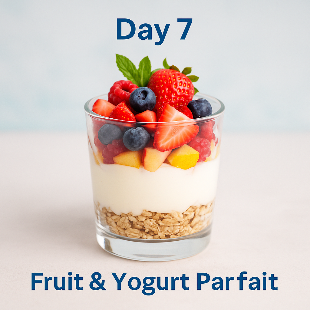 Low-Sodium Meal Plan for Heart Health After 60 17 Day 7 low sodium aka salt break fast fruit and yogurt parfait