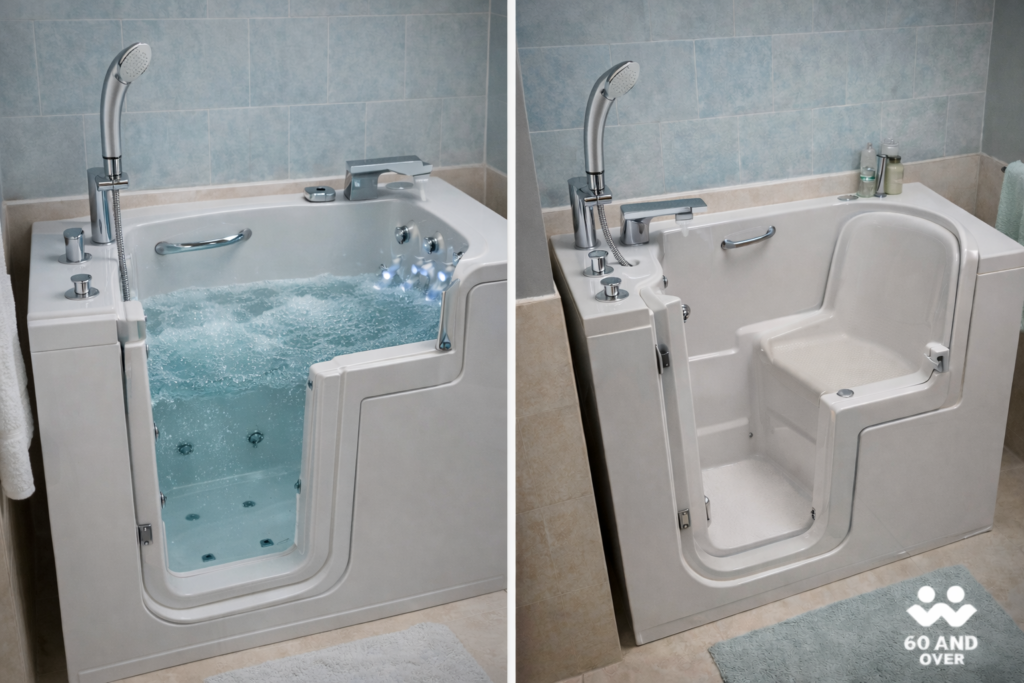Walk-In Tubs Explained for Seniors: Real Costs, Coverage Limits, Benefits, and What to Know Before You Buy 3 Modern walk-in tubs for seniors with built-in seating, safety door, and contemporary faucet design