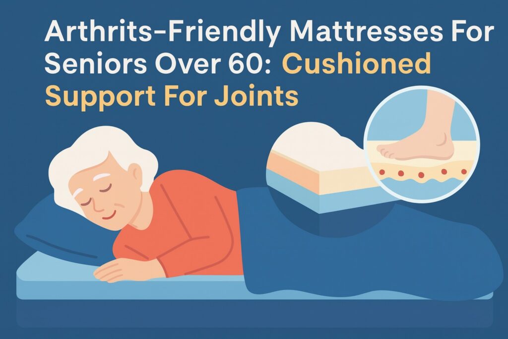 Senior resting comfortably on an arthritis-friendly Mattress with joint support