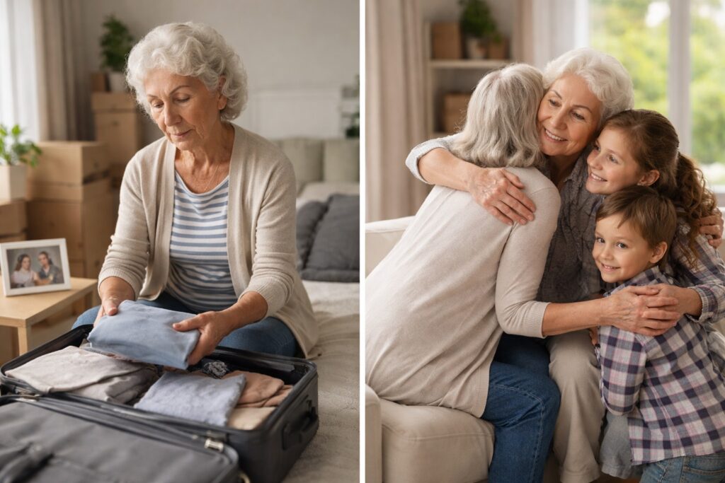 Should a Senior Move Closer to Family After Loss? 2 Senior woman preparing to move closer to family after loss