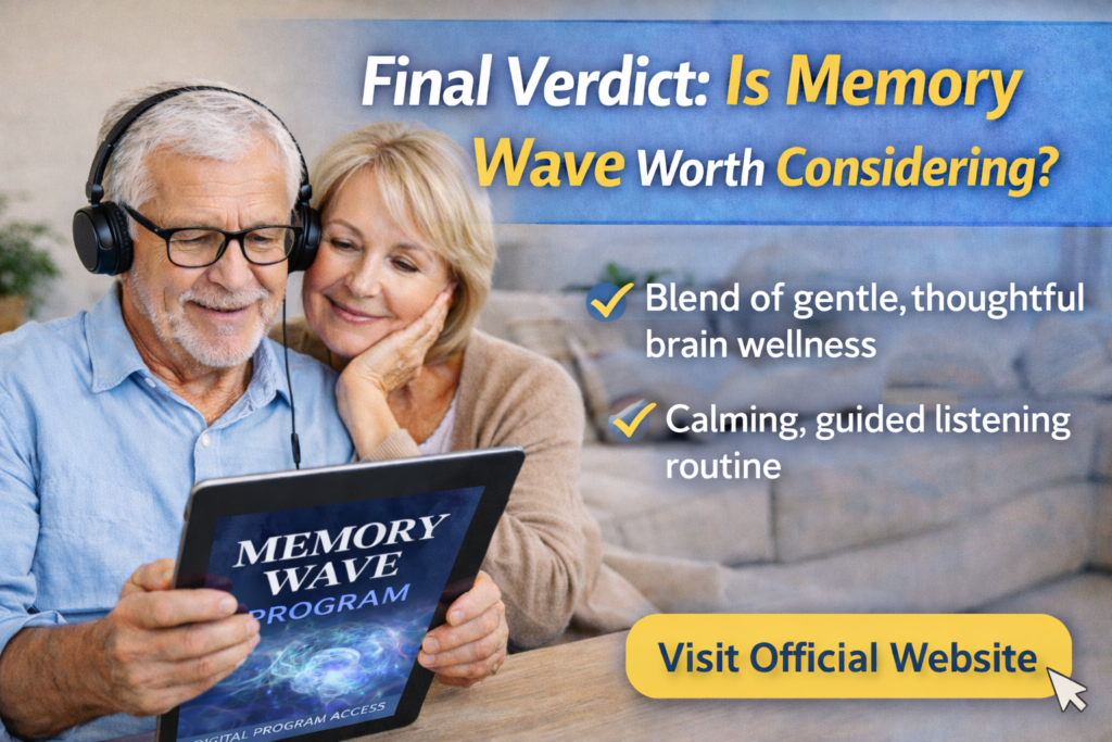 Memory Wave Review (2026): What It Claims, How It Works, and Who It May Help 6 Older couple reviewing Memory Wave program with final verdict highlights and visit official website call to action