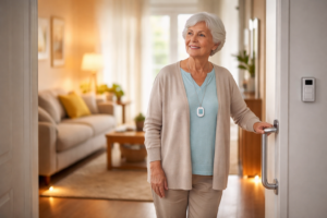 Connecticut Senior Communities 11 Older adult at home using assistive safety tools that support independence and confidence