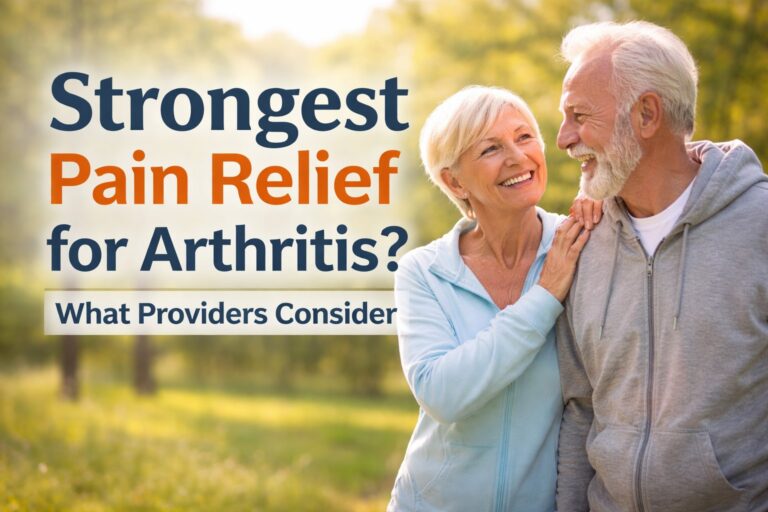 Older couple walking together outdoors, representing safe and balanced arthritis pain relief for older adults