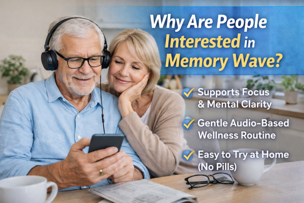 Memory Wave Review (2026): What It Claims, How It Works, and Who It May Help 4 Supporting image for our Memory Wave review, showing seniors learning why this audio-based wellness routine is popular, with key benefits like focus support, gentle listening, and home use.