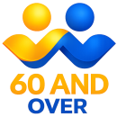 60 And Over logo representing support and community for seniors